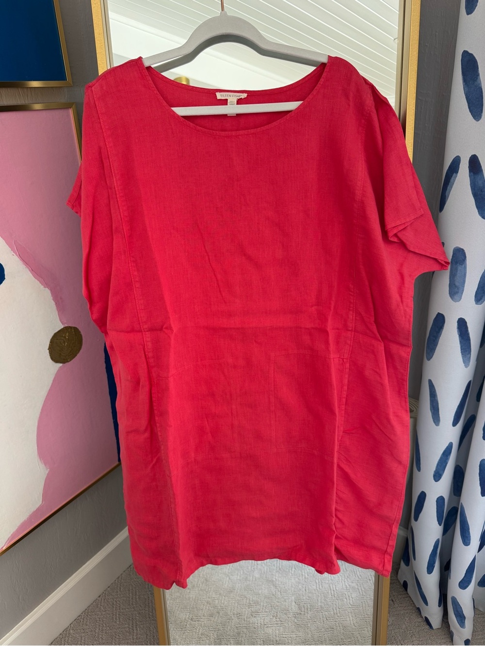 Eileen Fisher Coral Short-Sleeve Dress | Size XL